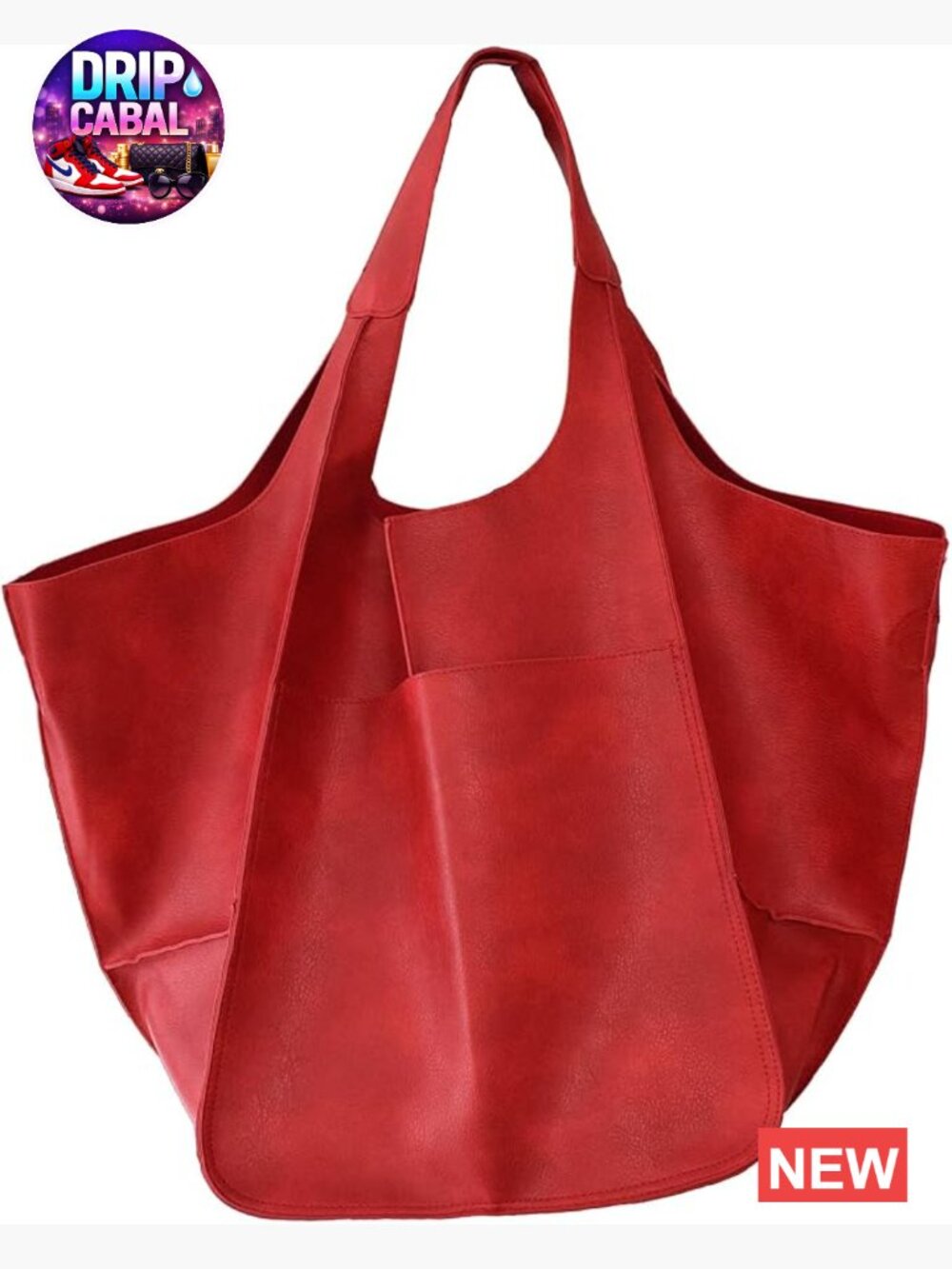 Oversized PU Leather Tote Bag Huge Capacity Hobo Work Handbag